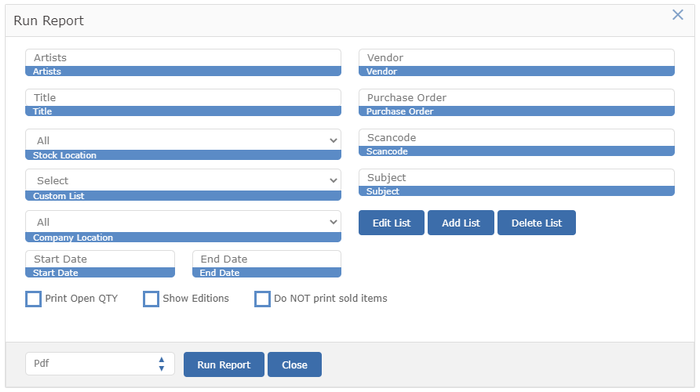 Summary of Inventory Report